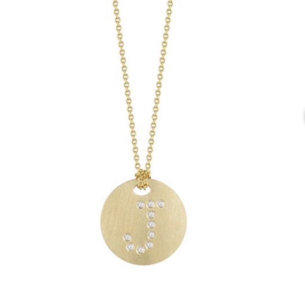 Roberto Coin Tiny Treasures Initial Disc Necklace J